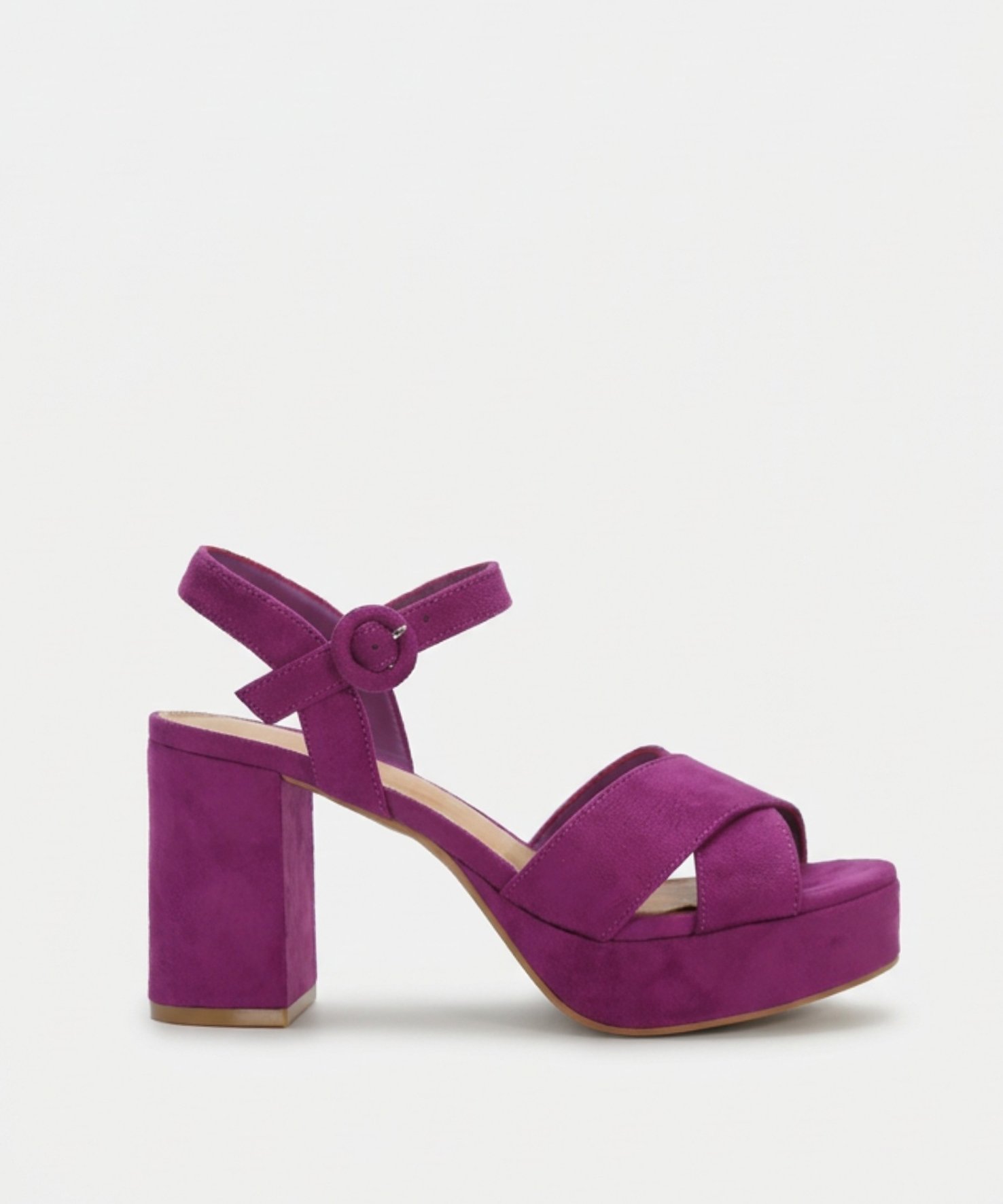 Sandalia tac&oacute;n tiras cruzadas image number null